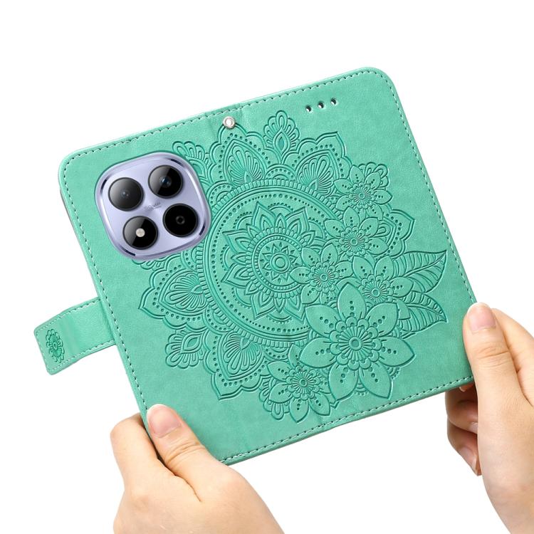For Redmi Note 15 Pro 5G Global 163.6mm Seven-petal Flowers Embossing Leather Phone Case