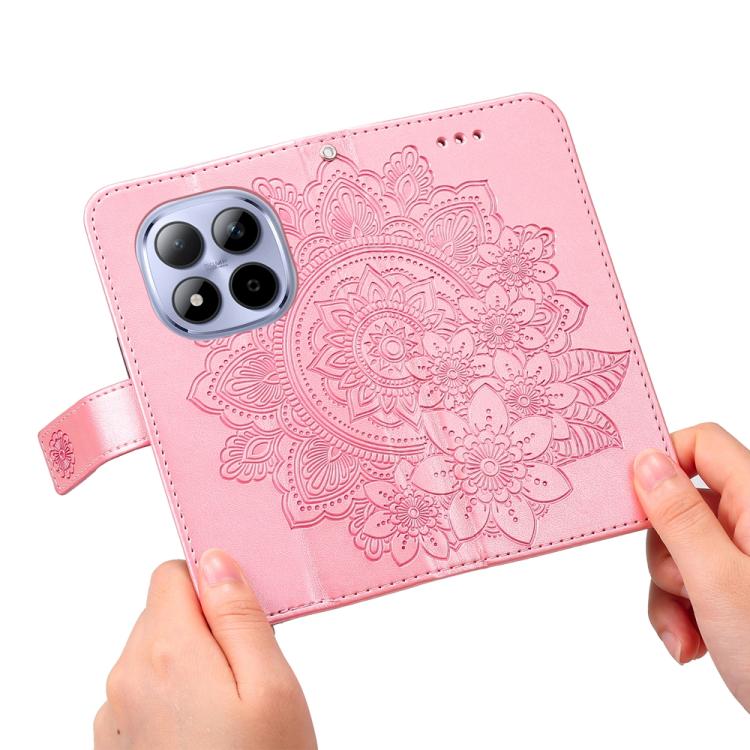 For Redmi Note 15 Pro 5G Global 163.6mm Seven-petal Flowers Embossing Leather Phone Case