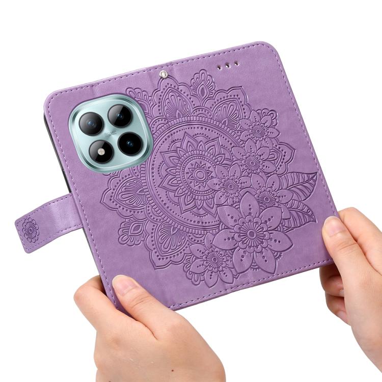 For Redmi Note 15 Pro+ 5G 163.3mm / Poco M8 Pro 5G Seven-petal Flowers Embossing Leather Phone Case