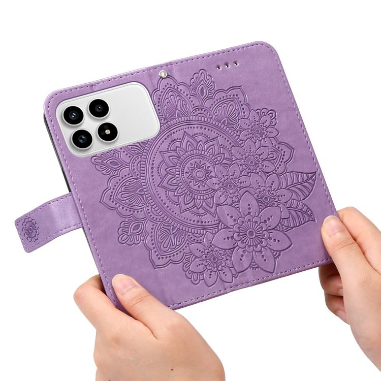 For Redmi K90 / Xiaomi Poco F8 Pro 5G Seven-petal Flowers Embossing Leather Phone Case