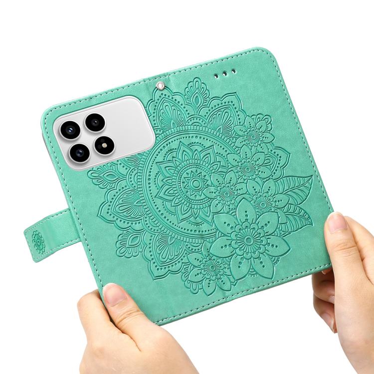For Redmi K90 / Xiaomi Poco F8 Pro 5G Seven-petal Flowers Embossing Leather Phone Case