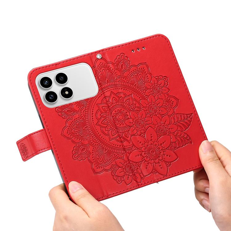For Redmi K90 / Xiaomi Poco F8 Pro 5G Seven-petal Flowers Embossing Leather Phone Case