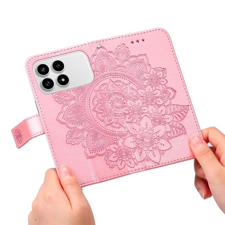 For Redmi K90 / Xiaomi Poco F8 Pro 5G Seven-petal Flowers Embossing Leather Phone Case