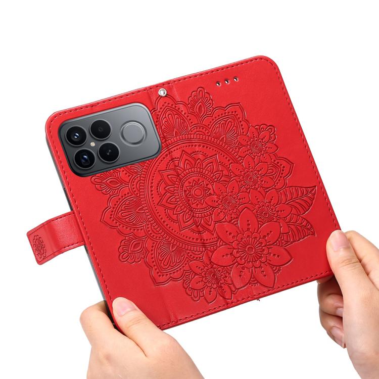 For Redmi K90 Pro Max / Xiaomi Poco F8 Ultra 5G Seven-petal Flowers Embossing Leather Phone Case