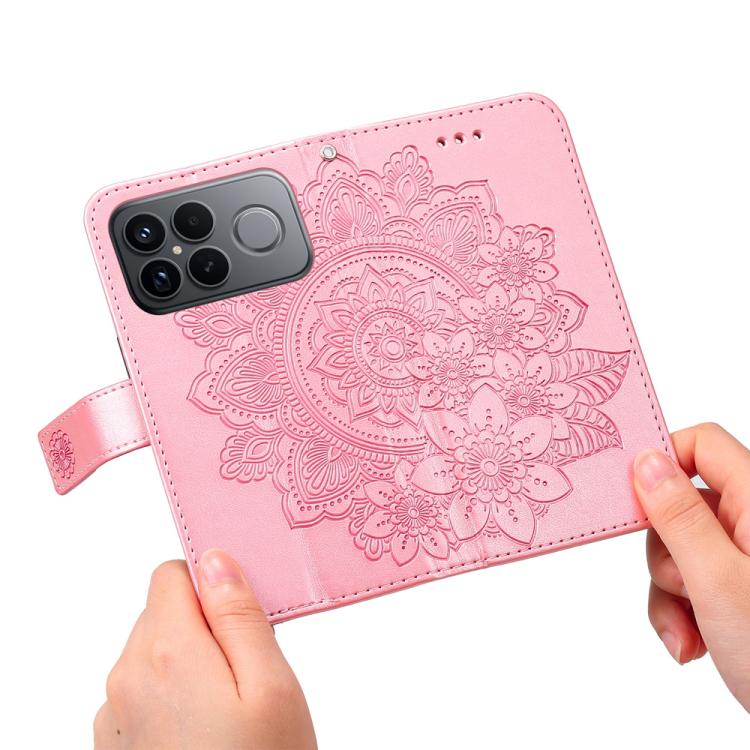 For Redmi K90 Pro Max / Xiaomi Poco F8 Ultra 5G Seven-petal Flowers Embossing Leather Phone Case