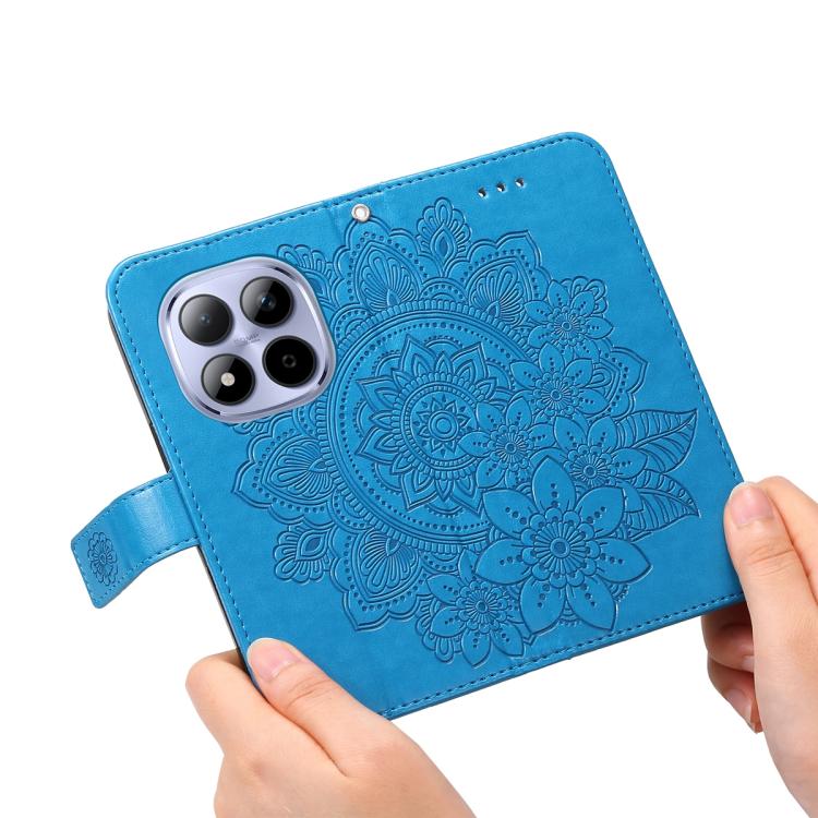 For Redmi Note 15 Pro 4G Global 163.2mm Seven-petal Flowers Embossing Leather Phone Case