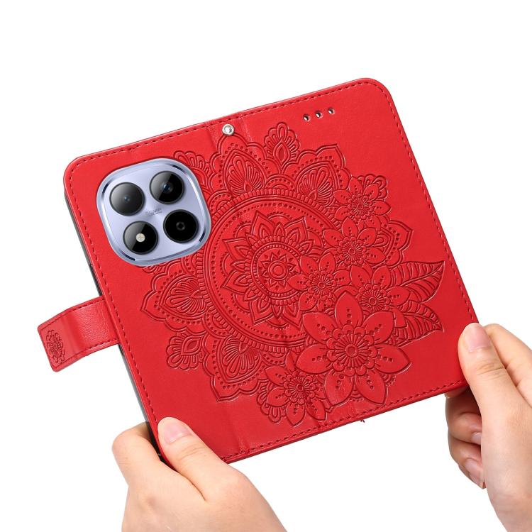 For Redmi Note 15 Pro 4G Global 163.2mm Seven-petal Flowers Embossing Leather Phone Case