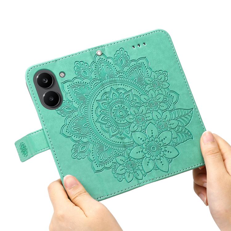 For Redmi Turbo 5 5G / Poco X8 Pro 5G Seven-petal Flowers Embossing Leather Phone Case