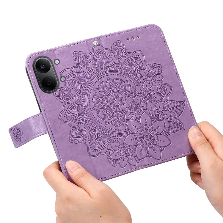 For Redmi Turbo 5 Max 5G / Poco X8 Pro Max 5G Seven-petal Flowers Embossing Leather Phone Case