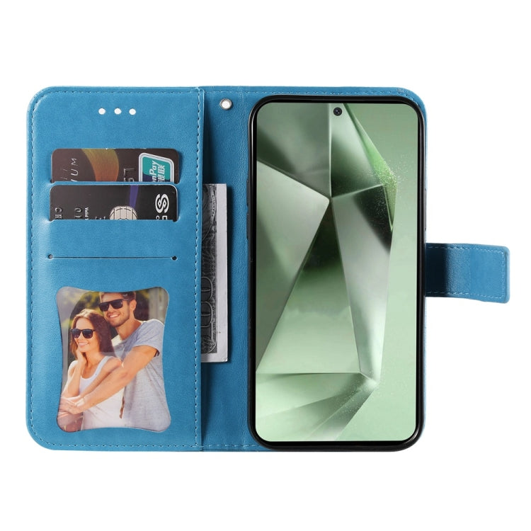 For Samsung Galaxy S24 FE 5G Seven-petal Flowers Embossing Leather Phone Case