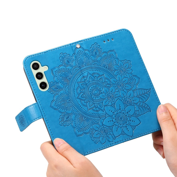 For Samsung Galaxy S24 FE 5G Seven-petal Flowers Embossing Leather Phone Case