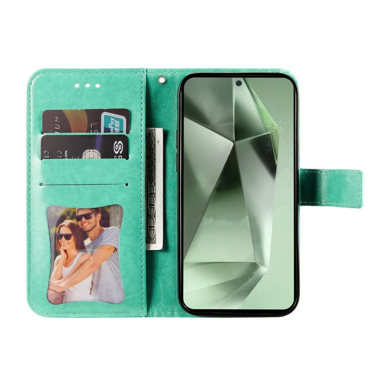 For Samsung Galaxy S24 FE 5G Seven-petal Flowers Embossing Leather Phone Case