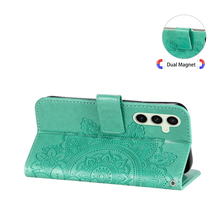 For Samsung Galaxy S24 FE 5G Seven-petal Flowers Embossing Leather Phone Case