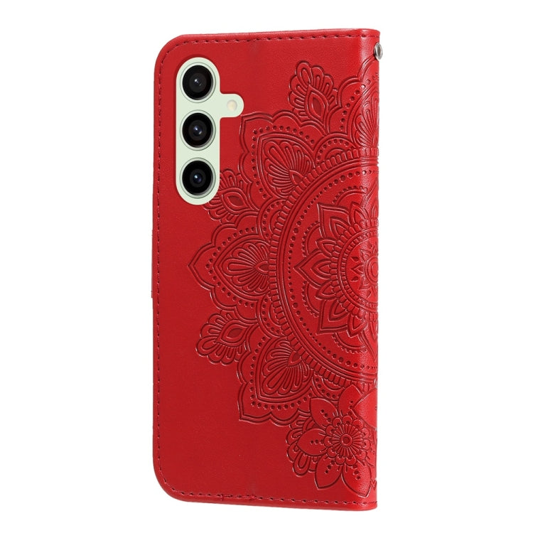 For Samsung Galaxy S24 FE 5G Seven-petal Flowers Embossing Leather Phone Case