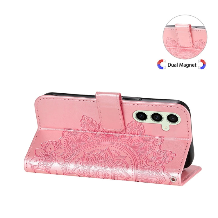 For Samsung Galaxy S24 FE 5G Seven-petal Flowers Embossing Leather Phone Case