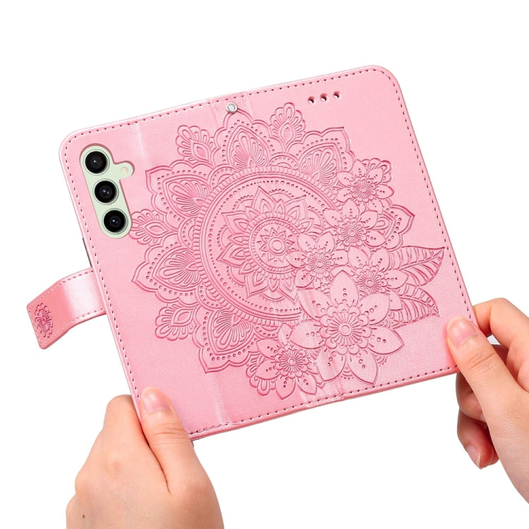 For Samsung Galaxy S24 FE 5G Seven-petal Flowers Embossing Leather Phone Case