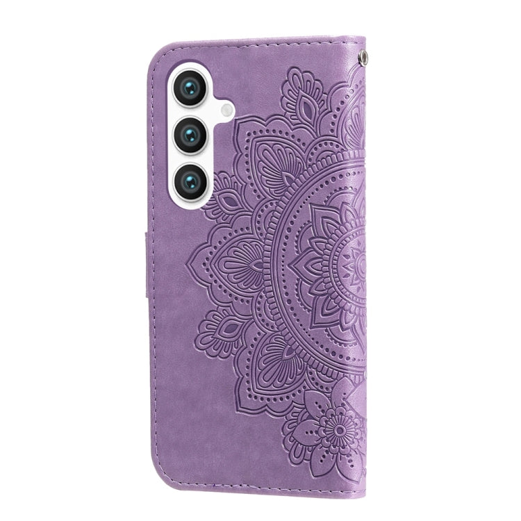 For Samsung Galaxy S25 5G Seven-petal Flowers Embossing Leather Phone Case