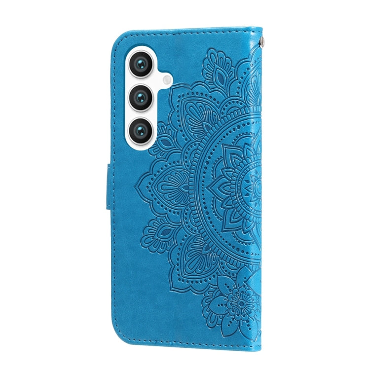 For Samsung Galaxy S25 5G Seven-petal Flowers Embossing Leather Phone Case