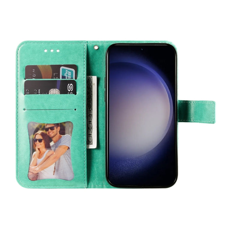 For Samsung Galaxy S25 5G Seven-petal Flowers Embossing Leather Phone Case