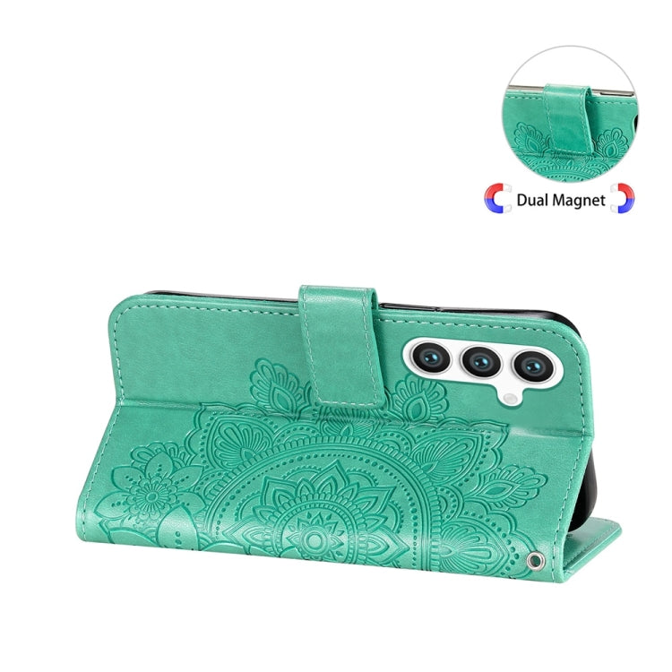 For Samsung Galaxy S25 5G Seven-petal Flowers Embossing Leather Phone Case