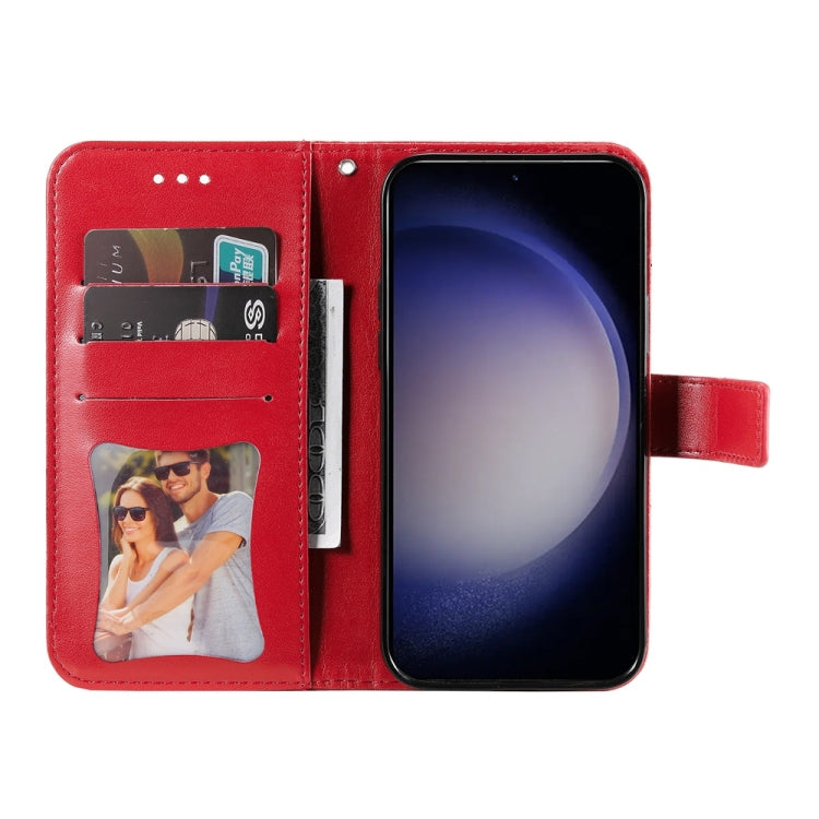 For Samsung Galaxy S25 5G Seven-petal Flowers Embossing Leather Phone Case