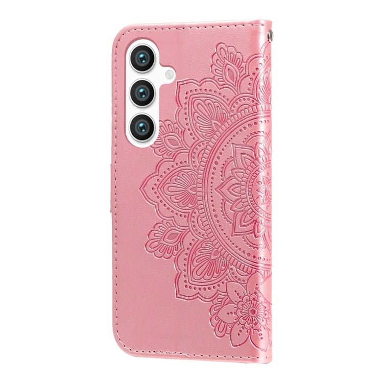 For Samsung Galaxy S25 5G Seven-petal Flowers Embossing Leather Phone Case