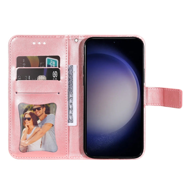 For Samsung Galaxy S25 5G Seven-petal Flowers Embossing Leather Phone Case