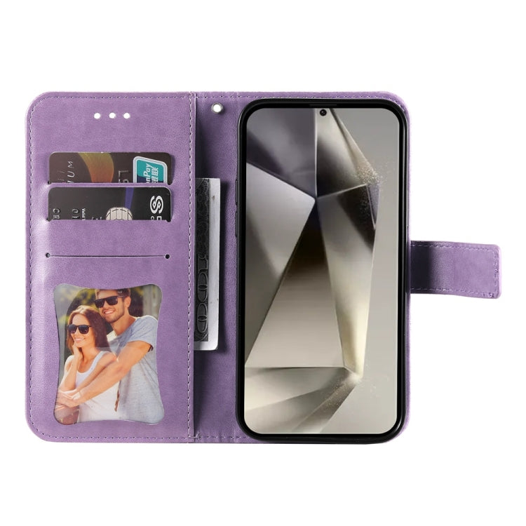 For Samsung Galaxy S25 Ultra 5G Seven-petal Flowers Embossing Leather Phone Case