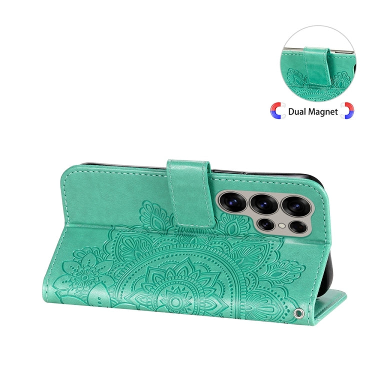 For Samsung Galaxy S25 Ultra 5G Seven-petal Flowers Embossing Leather Phone Case