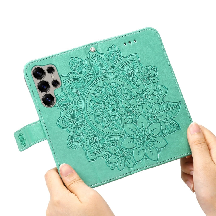 For Samsung Galaxy S25 Ultra 5G Seven-petal Flowers Embossing Leather Phone Case