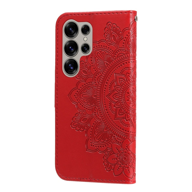 For Samsung Galaxy S25 Ultra 5G Seven-petal Flowers Embossing Leather Phone Case
