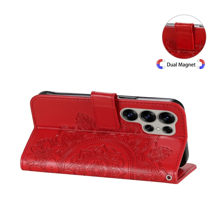 For Samsung Galaxy S25 Ultra 5G Seven-petal Flowers Embossing Leather Phone Case