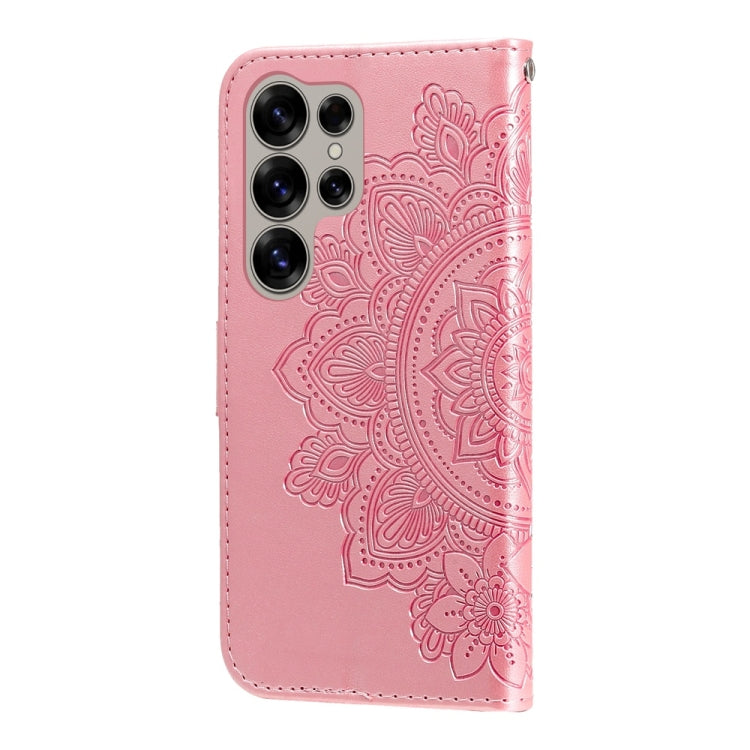 For Samsung Galaxy S25 Ultra 5G Seven-petal Flowers Embossing Leather Phone Case