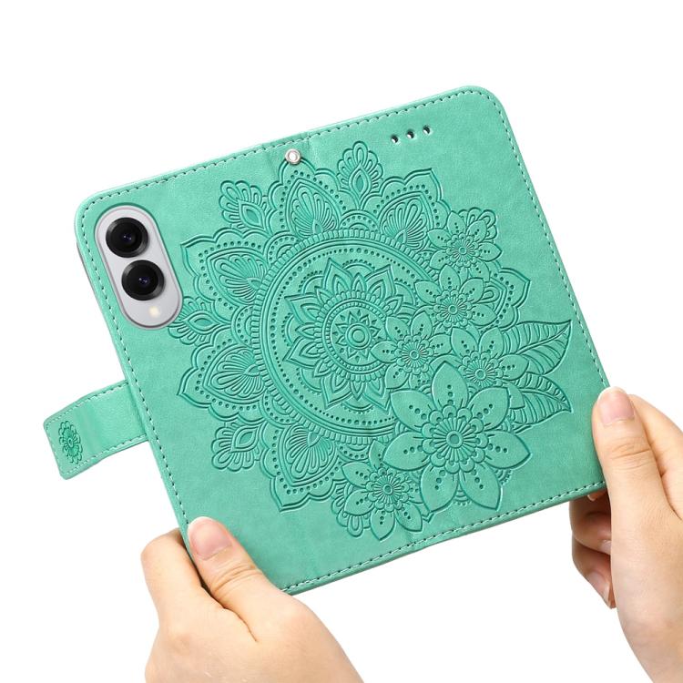 For Samsung Galaxy S25 Edge 5G Seven-petal Flowers Embossing Leather Phone Case