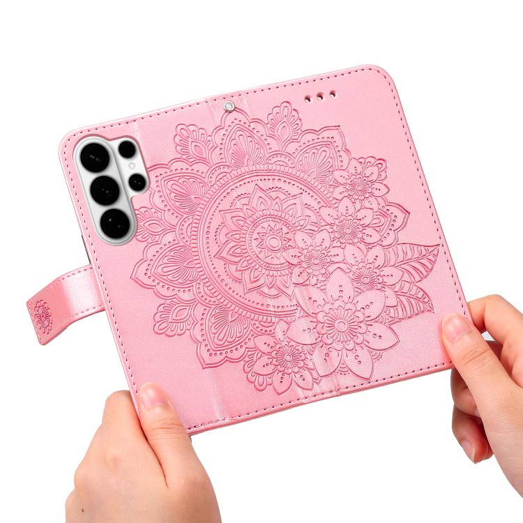 For Samsung Galaxy S26 Ultra 5G Seven-petal Flowers Embossing Leather Phone Case