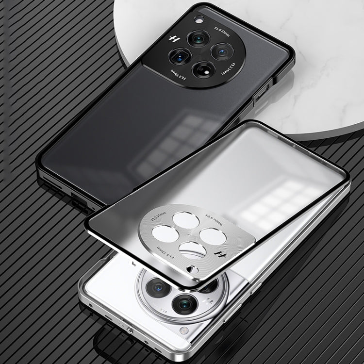 For OnePlus 13 Snap Buckle Single-sided Metal Frame Frosted Phone Case