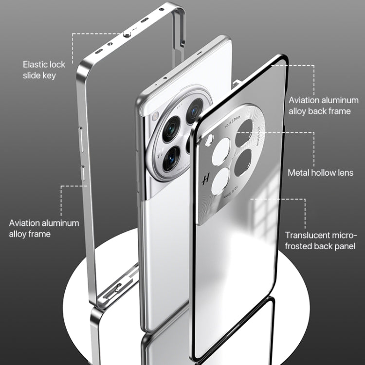 For OnePlus 13 Snap Buckle Single-sided Metal Frame Frosted Phone Case