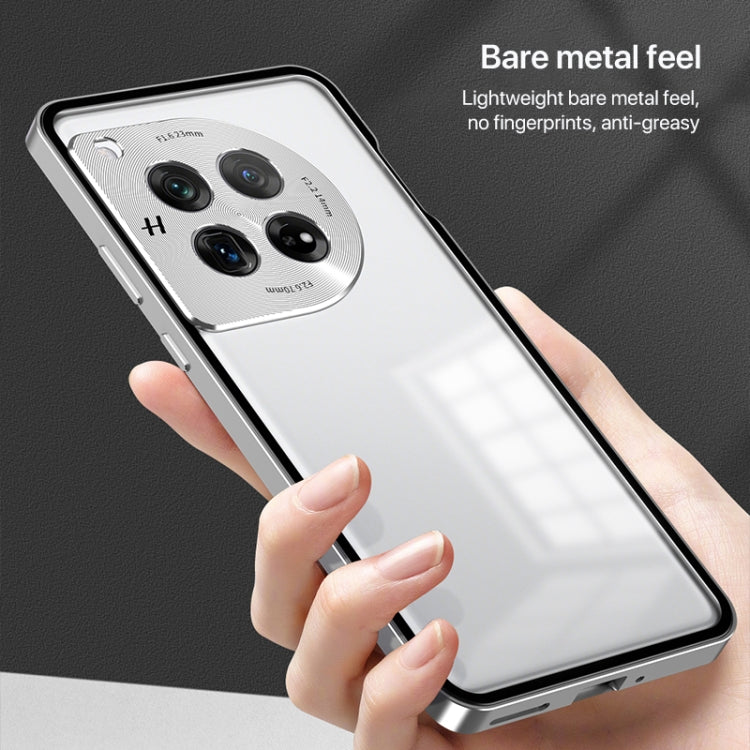 For OnePlus 13 Snap Buckle Single-sided Metal Frame Frosted Phone Case