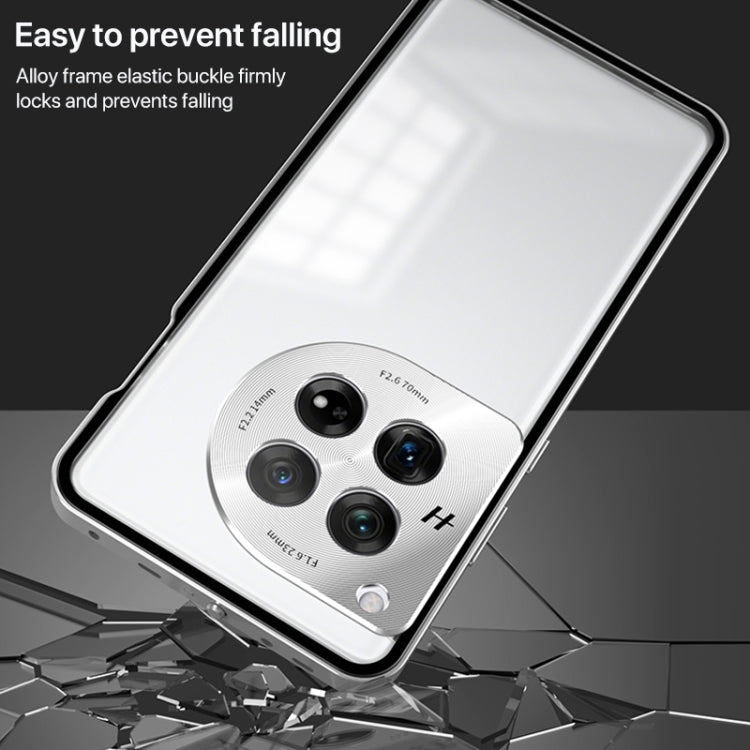 For OnePlus 13 Snap Buckle Single-sided Metal Frame Frosted Phone Case
