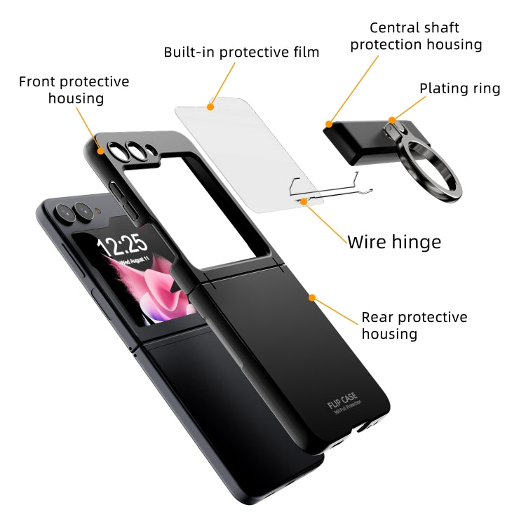 For Samsung Galaxy Z Flip6 / Flip7 FE Integrated Folding Ring Phone Case with Hinge
