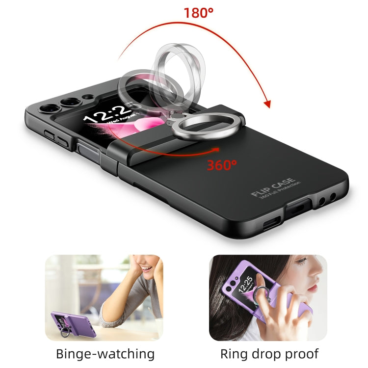 For Samsung Galaxy Z Flip6 / Flip7 FE Integrated Folding Ring Phone Case with Hinge