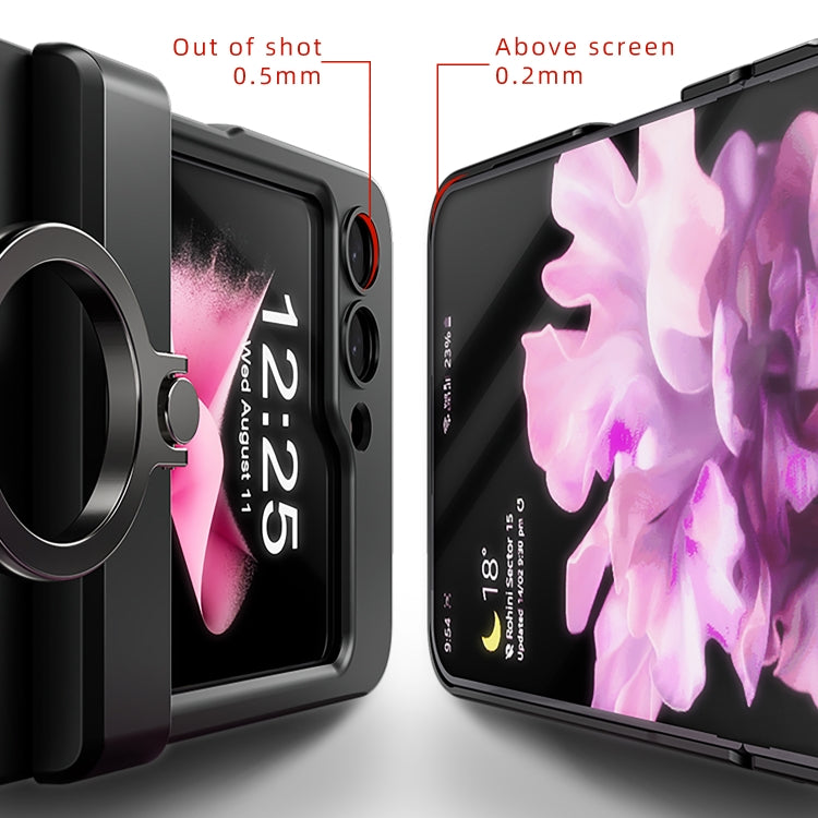 For Samsung Galaxy Z Flip6 / Flip7 FE Integrated Folding Ring Phone Case with Hinge