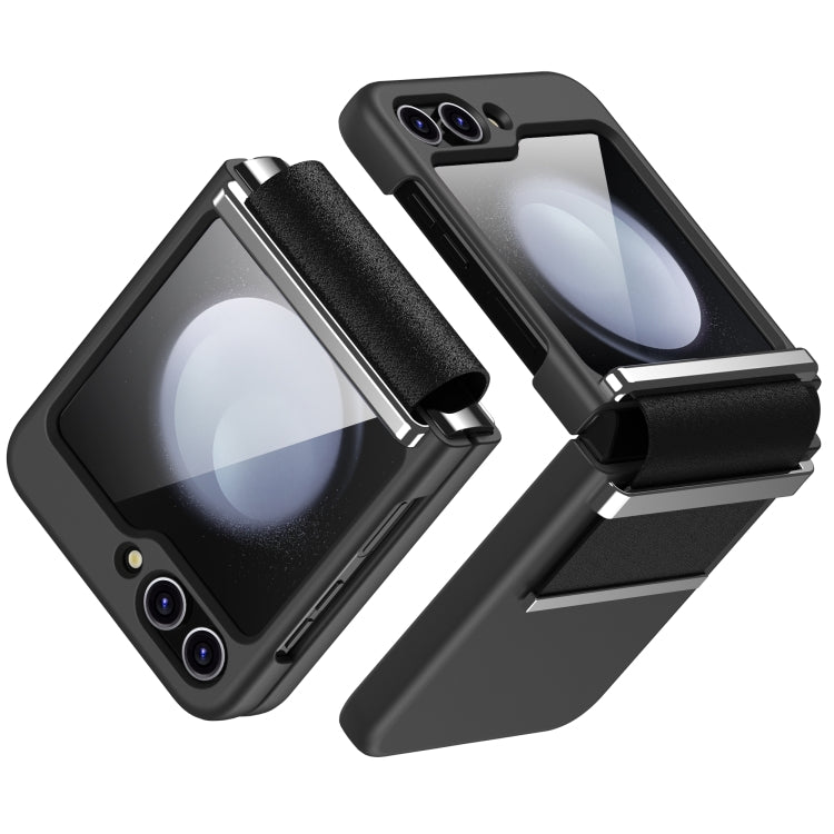 For Samsung Galaxy Z Flip4 5G Hardware Foldable Leather Shockproof Phone Case