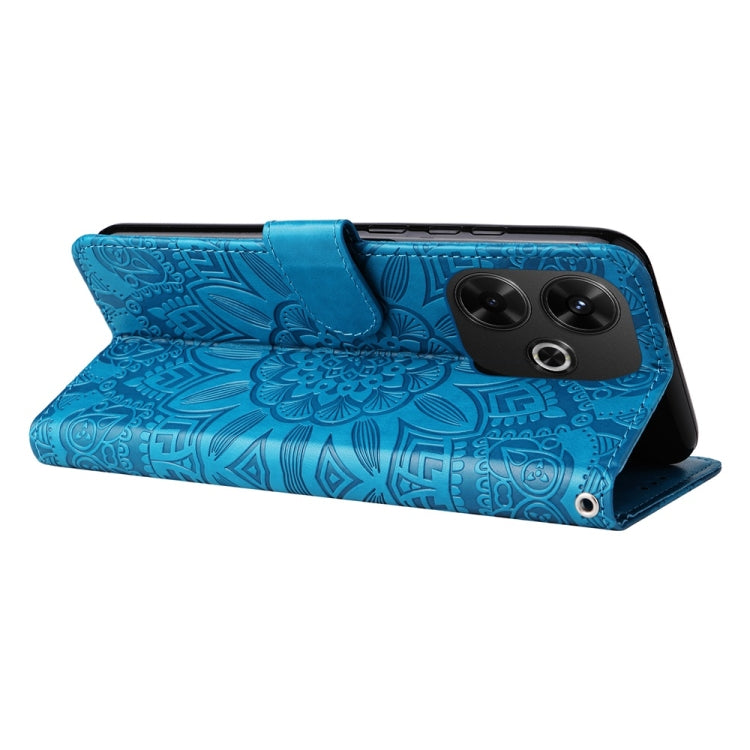 For Redmi 13 4G / Redmi Note 13R Embossed Sunflower Leather Phone Case