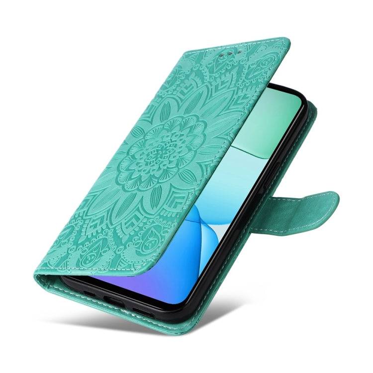 For Redmi 13 4G / Redmi Note 13R Embossed Sunflower Leather Phone Case