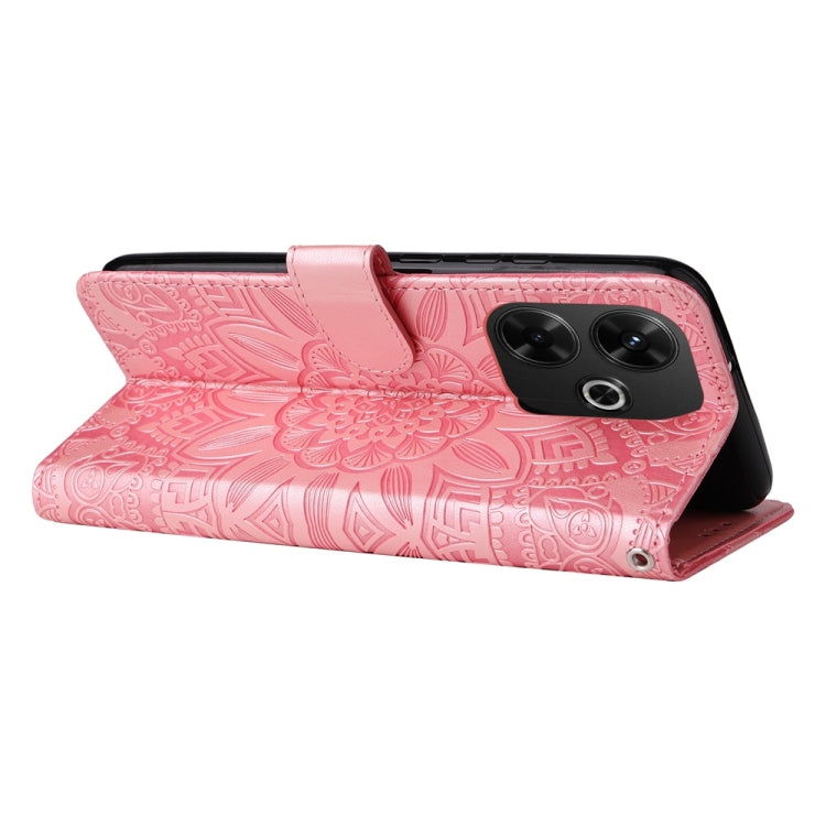 For Redmi 13 4G / Redmi Note 13R Embossed Sunflower Leather Phone Case