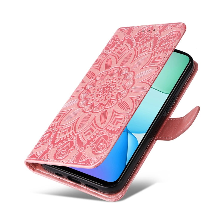 For Redmi 13 4G / Redmi Note 13R Embossed Sunflower Leather Phone Case