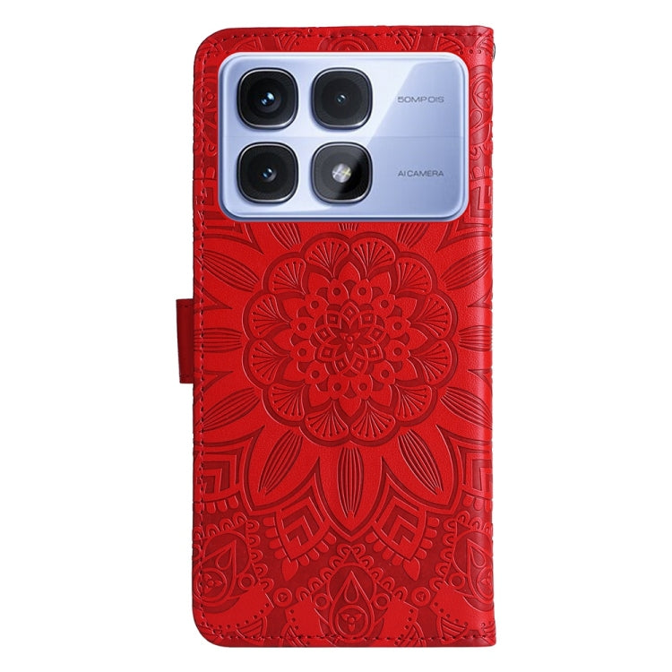 For Redmi K70 Ultra Embossed Sunflower Leather Phone Case