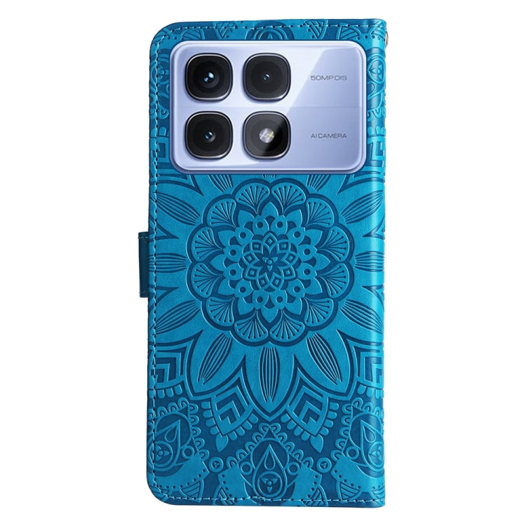 For Redmi K70 Ultra Embossed Sunflower Leather Phone Case