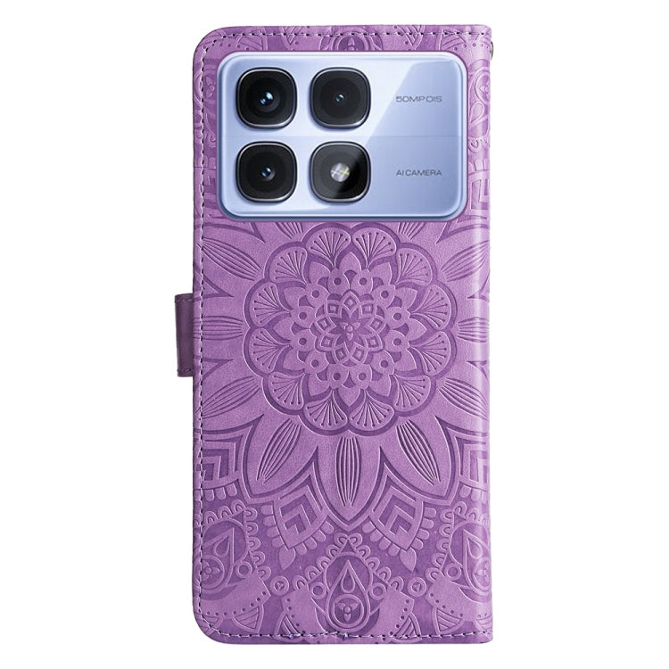 For Redmi K70 Ultra Embossed Sunflower Leather Phone Case